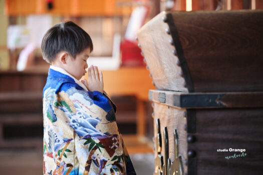 ５歳男の子中山寺で七五三ロケーション撮影