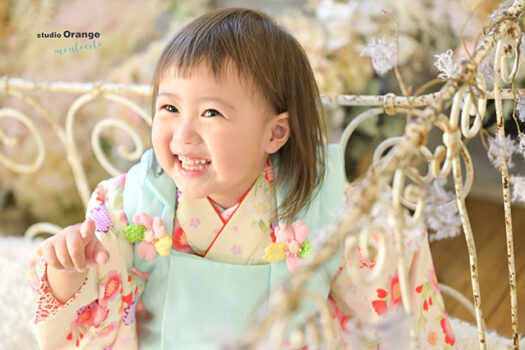 ３歳女の子着物で七五三撮影